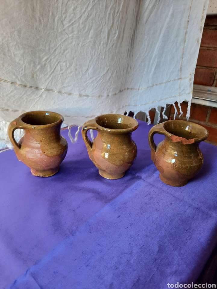 Antiquit&eacute;s: Antiguas jarras barro castellano vidriado