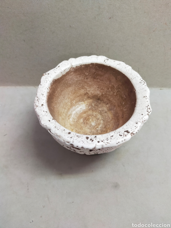 Antig&uuml;edades: MORTERO O ALMIREZ DE CERAMICA ESMALTADA EN BLANCO - Foto 2