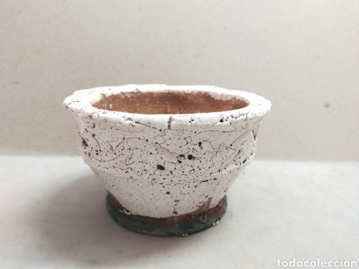 Antig&uuml;edades: MORTERO O ALMIREZ DE CERAMICA ESMALTADA EN BLANCO - Foto 4