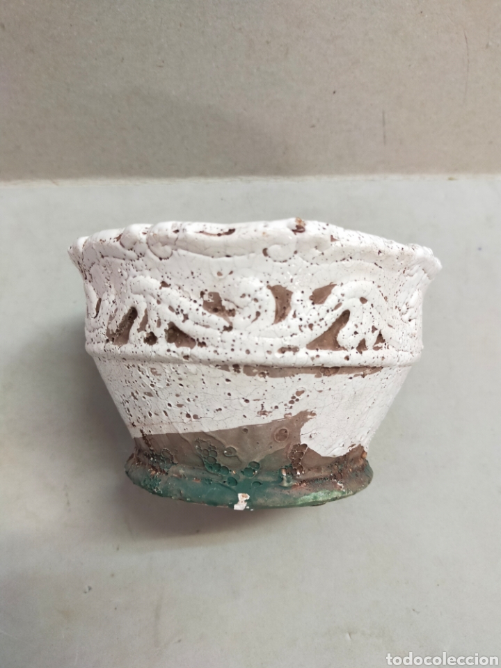 Antig&uuml;edades: MORTERO O ALMIREZ DE CERAMICA ESMALTADA EN BLANCO - Foto 8