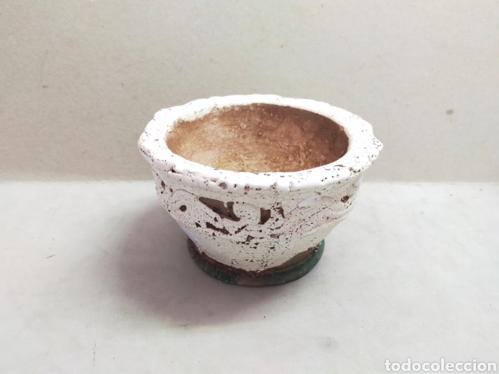 Antig&uuml;edades: MORTERO O ALMIREZ DE CERAMICA ESMALTADA EN BLANCO - Foto 1