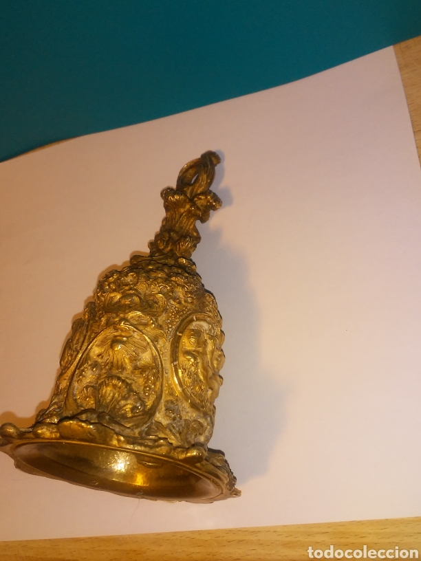 Antig&uuml;edades: magnifica campanilla de malinas cincelada - Foto 5