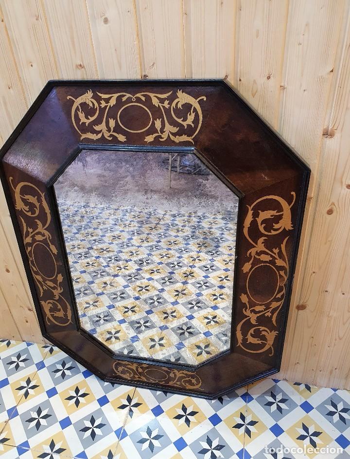 Antig&uuml;edades: ESPEJO ANTIGUO CON MARQUETERIA - Foto 3