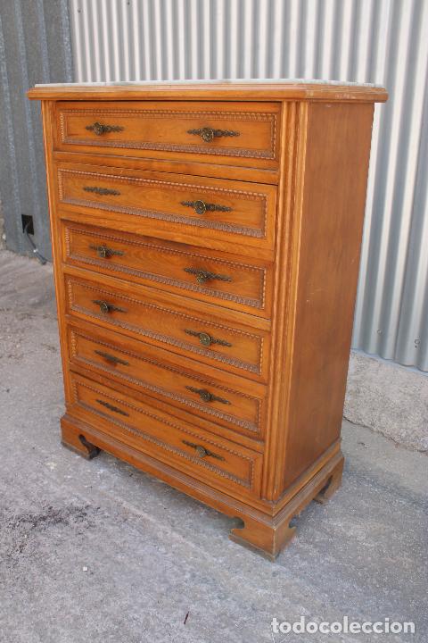 Antig&uuml;edades: comoda de madera y marmol - Foto 5