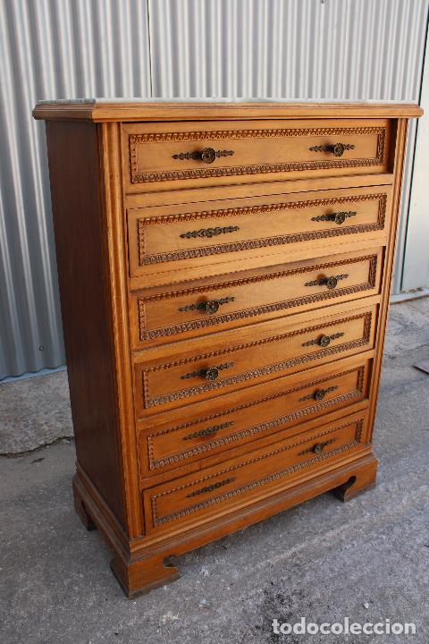 Antig&uuml;edades: comoda de madera y marmol - Foto 6