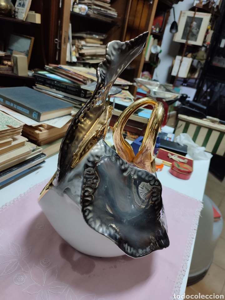 Antig&uuml;edades: Centro de mesa de cer&aacute;mica con cisnes - Foto 7