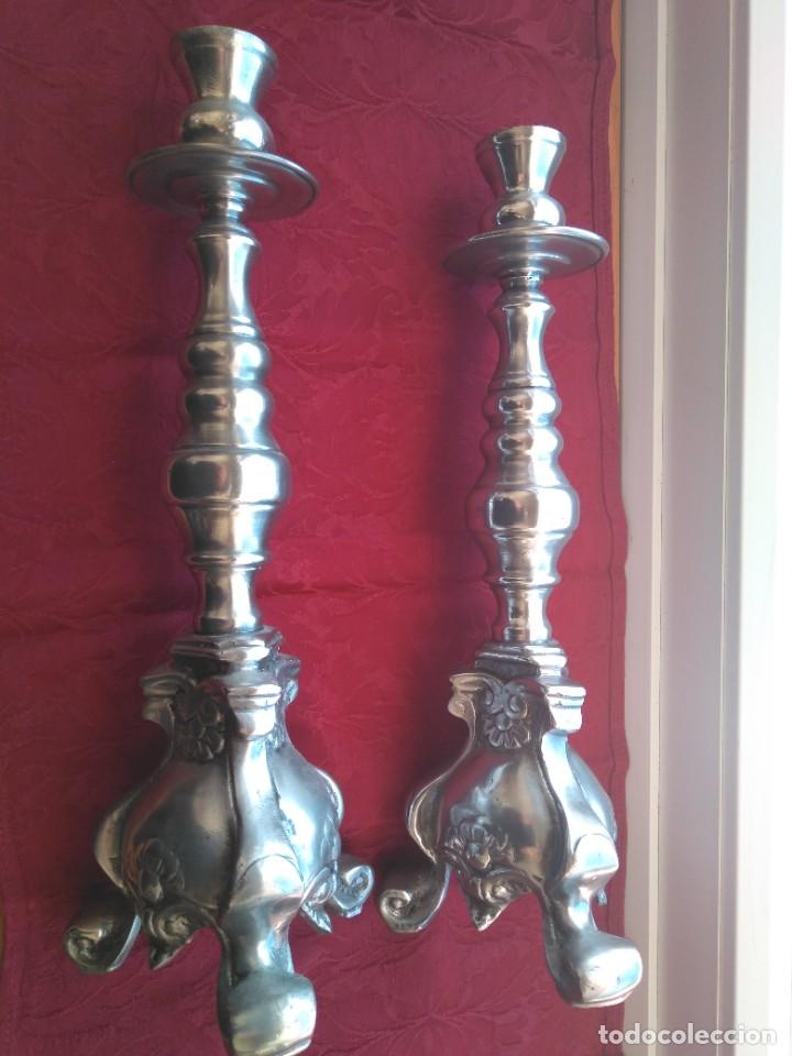Antig&uuml;edades: Candelabro de esta&ntilde;o portugu&eacute;s - Foto 2