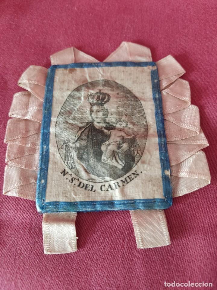 Antig&uuml;edades: ANTIGUO ESCAPULARIO NTRA. SRA. DEL CARMEN - Foto 1