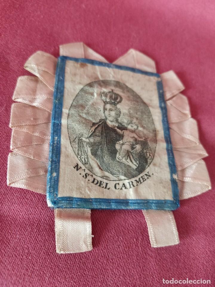 Antig&uuml;edades: ANTIGUO ESCAPULARIO NTRA. SRA. DEL CARMEN - Foto 3