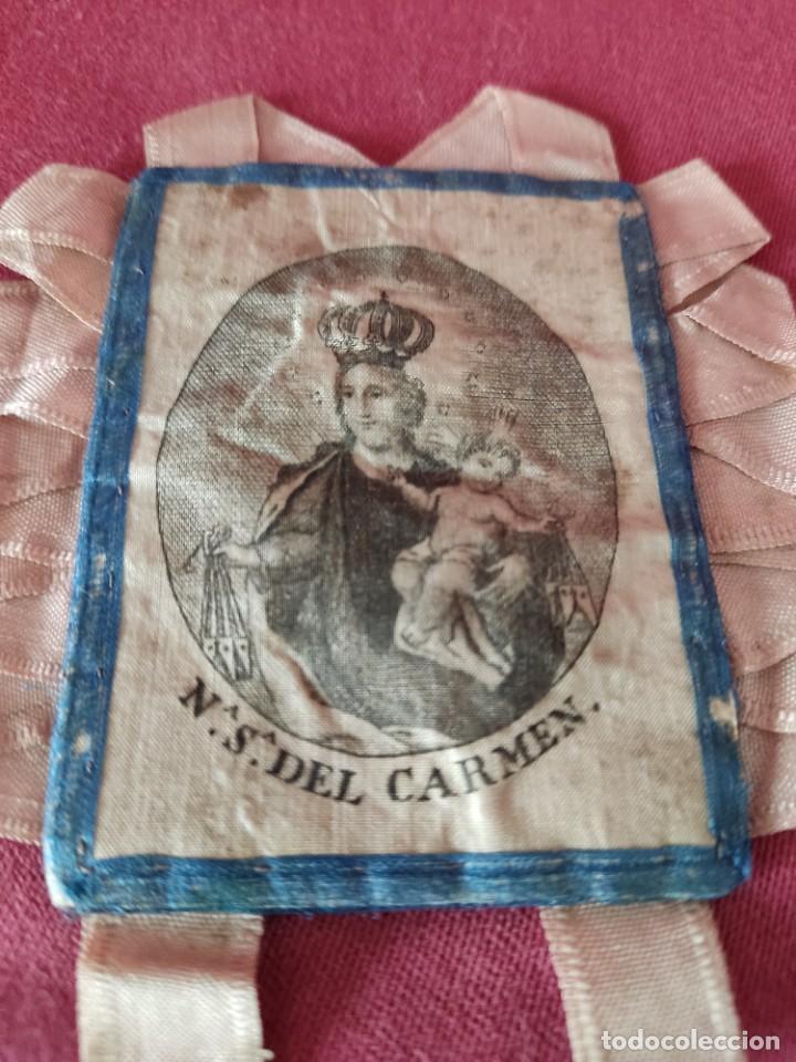 Antig&uuml;edades: ANTIGUO ESCAPULARIO NTRA. SRA. DEL CARMEN - Foto 4