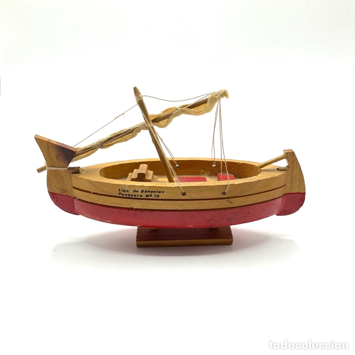 Antig&uuml;edades: LLAC DE BANYOLES PESQUERA N&deg; 10 - LAGO DE BA&Ntilde;OLAS - Antigua maqueta barco de madera