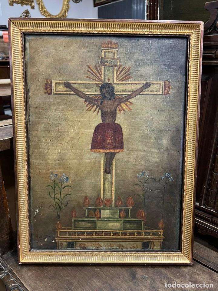 Antig&uuml;edades: &Oacute;leo de Se&ntilde;or Crucificado - Foto 1