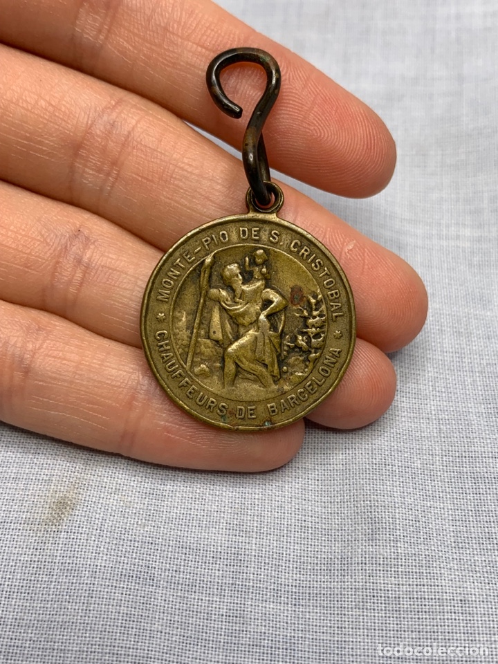 Antig&uuml;edades: ANTIGUA MEDALLA S.CRISTOBAL BARCELONA - BENDICION DE AUTOMOVILES