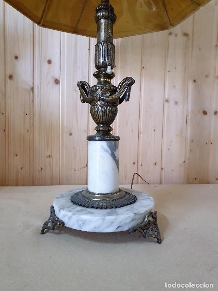 Antig&uuml;edades: LAMPARA DE SOBREMESA BRONCE Y MARMOL - Foto 3