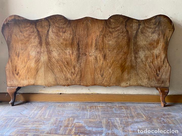 Antig&uuml;edades: Piecero de cama de madera antiguo - Foto 1