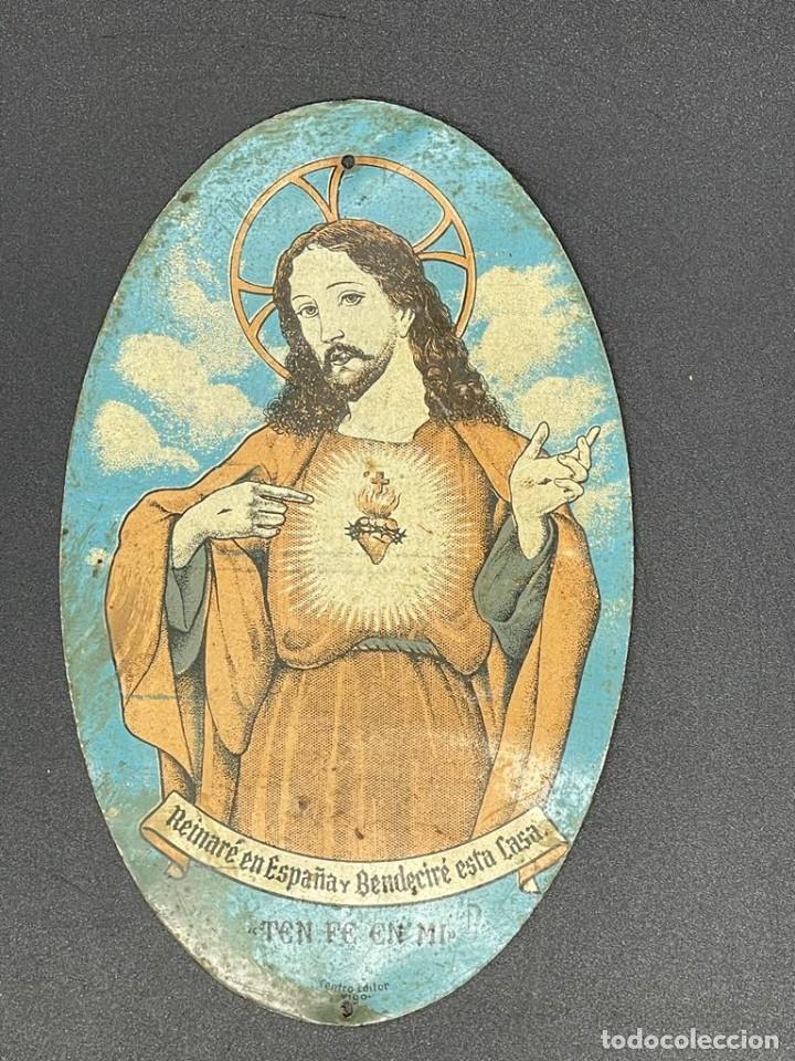 Antig&uuml;edades: ANTIGUA PLACA PUERTA RELIGIOSA - Foto 1