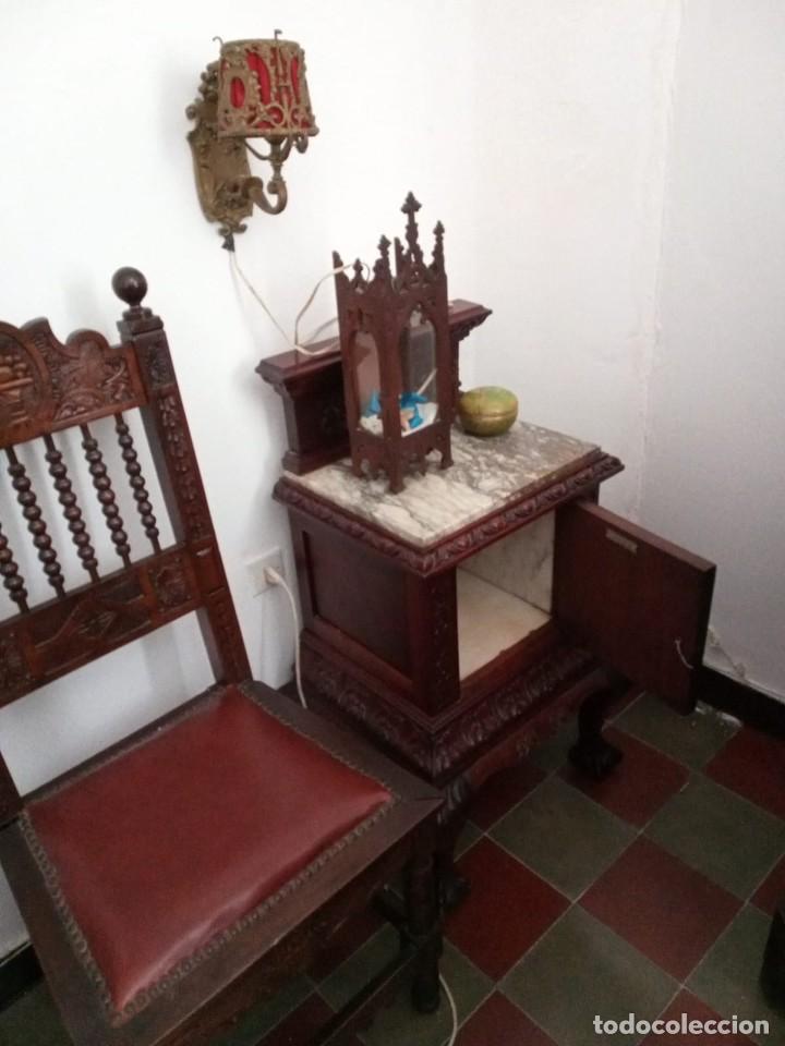 Antig&uuml;edades: CAMA DE CAOBA TALLADA - Foto 2