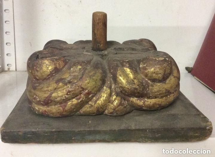 Antiques: .- Antigua Peana para im&aacute;gen religiosa en madera policromada Siglo XVIII