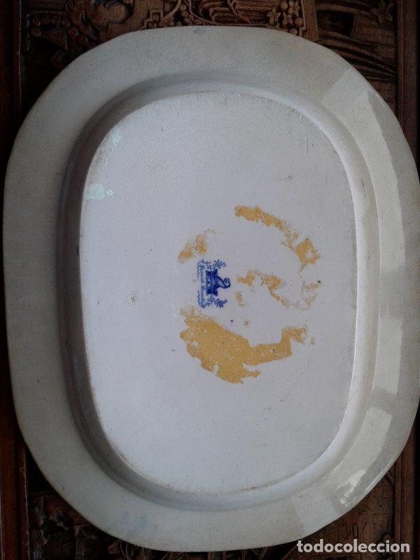 Antig&uuml;edades: Plato azul antiguo stoneware - Foto 3