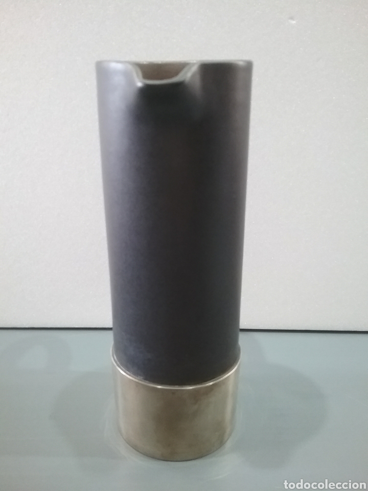 Antig&uuml;edades: Jarrita en ceramica esmaltada y base en plata de ley. - Foto 3