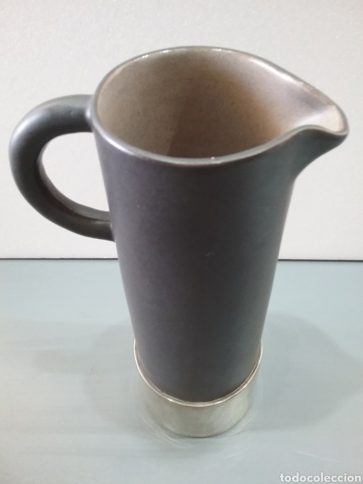 Antig&uuml;edades: Jarrita en ceramica esmaltada y base en plata de ley. - Foto 5