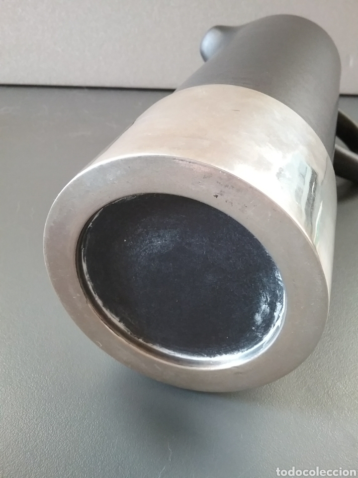 Antig&uuml;edades: Jarrita en ceramica esmaltada y base en plata de ley. - Foto 7