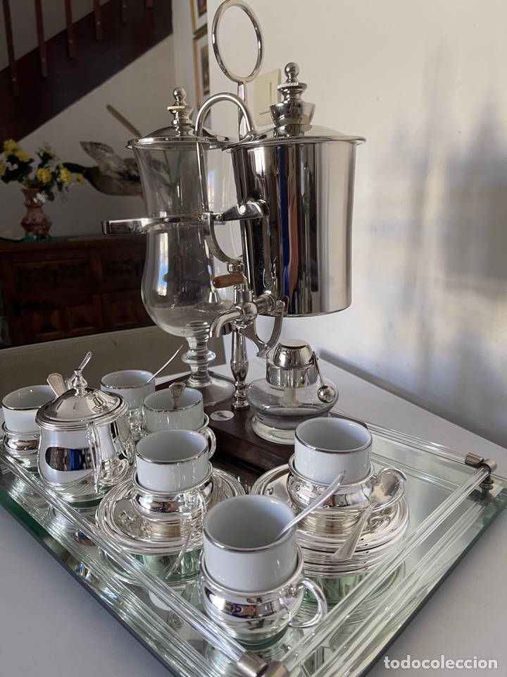 Antig&uuml;edades: Conjunto de caf&eacute; con Cafetera a Sif&oacute;n Royal Paris - Foto 3