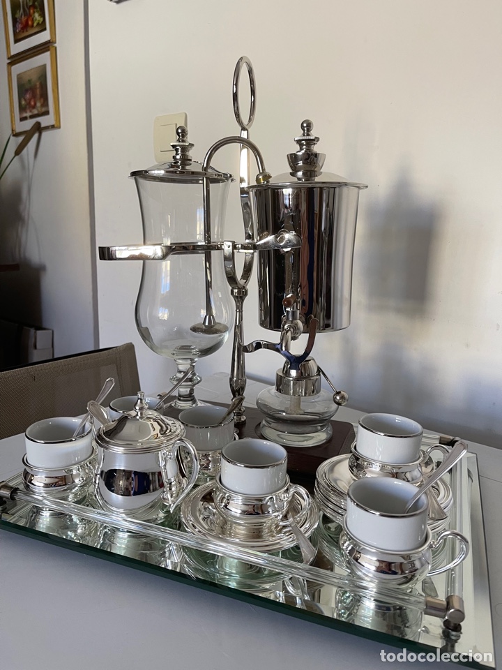 Antig&uuml;edades: Conjunto de caf&eacute; con Cafetera a Sif&oacute;n Royal Paris - Foto 5
