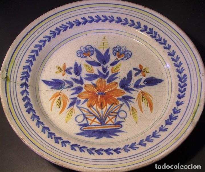 Antig&uuml;edades: ROTUNDO Y GRAN PLATO DE MANISES XIX - Foto 1