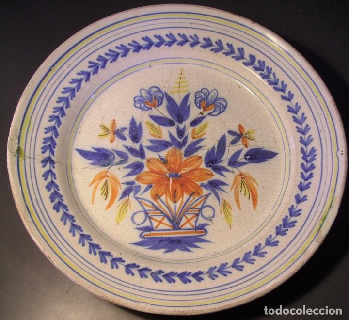 Antig&uuml;edades: ROTUNDO Y GRAN PLATO DE MANISES XIX - Foto 2