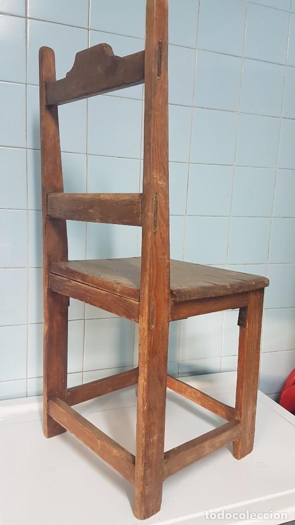 Antig&uuml;edades: SILLA DE MADERA DE PINO ANTIGUA - Foto 2