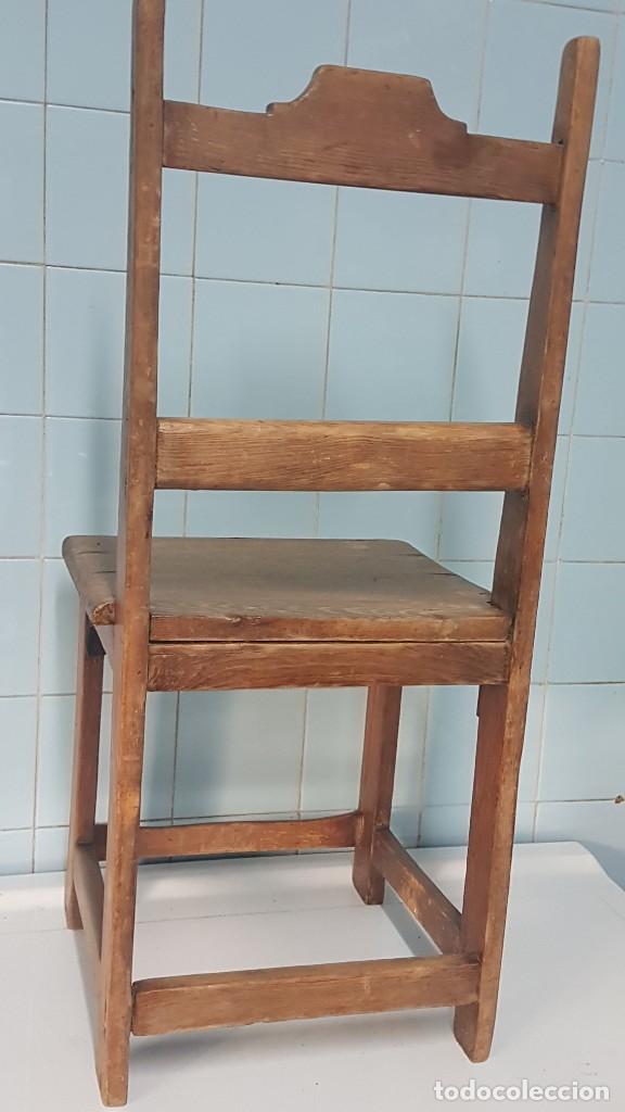 Antig&uuml;edades: SILLA DE MADERA DE PINO ANTIGUA - Foto 5