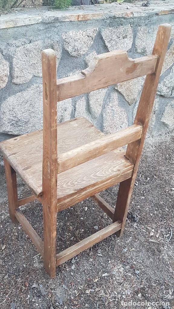 Antig&uuml;edades: SILLA DE MADERA DE PINO ANTIGUA - Foto 8