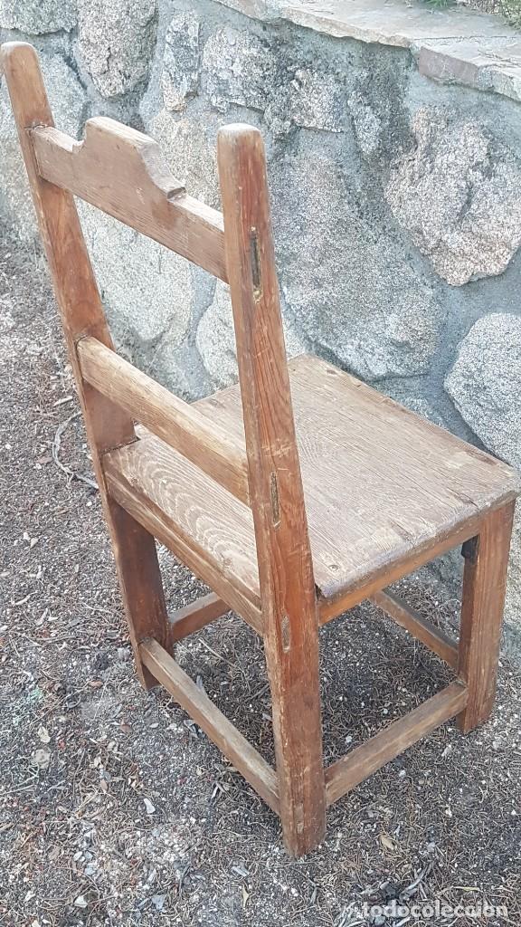 Antig&uuml;edades: SILLA DE MADERA DE PINO ANTIGUA - Foto 11