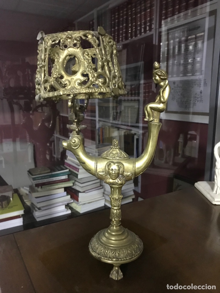Antig&uuml;edades: Espectacular l&aacute;mpara de bronce - Foto 2