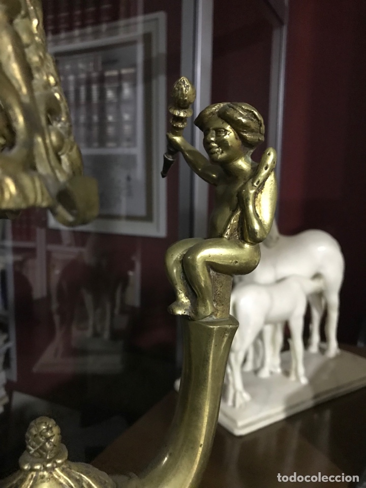 Antig&uuml;edades: Espectacular l&aacute;mpara de bronce - Foto 3