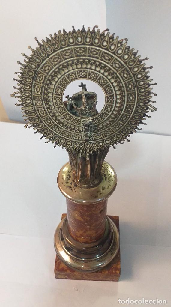 Antig&uuml;edades: Virgen del Pilar en plata con base de marmol - Foto 2