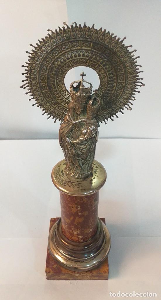 Antig&uuml;edades: Virgen del Pilar en plata con base de marmol - Foto 1
