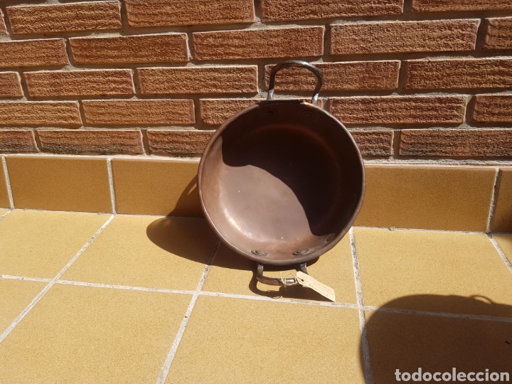 Antig&uuml;edades: Cazuela de cobre y hierro forjado - Foto 3