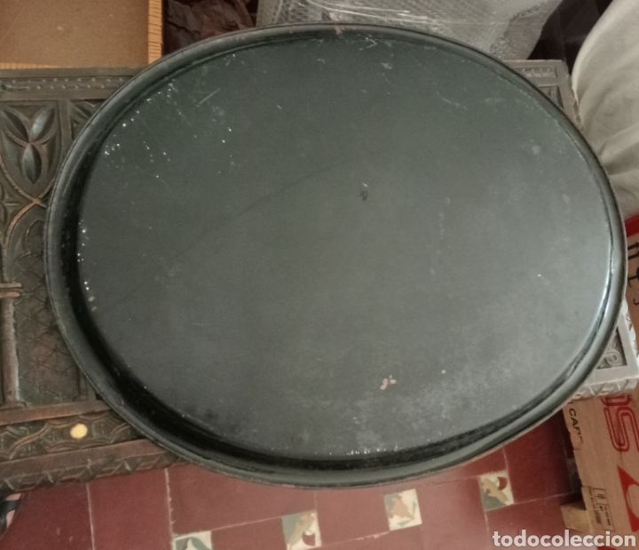 Antig&uuml;edades: Bandeja de metal pintada a mano - Foto 4