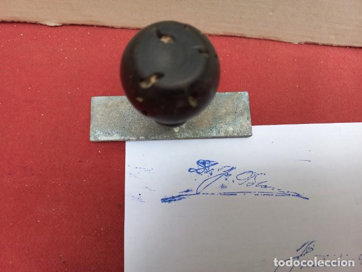 Antig&uuml;edades: 2 tampones madera de firmas - Foto 6