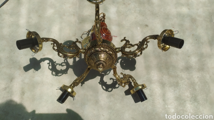 Antig&uuml;edades: L&aacute;mpara Bronce - Foto 4