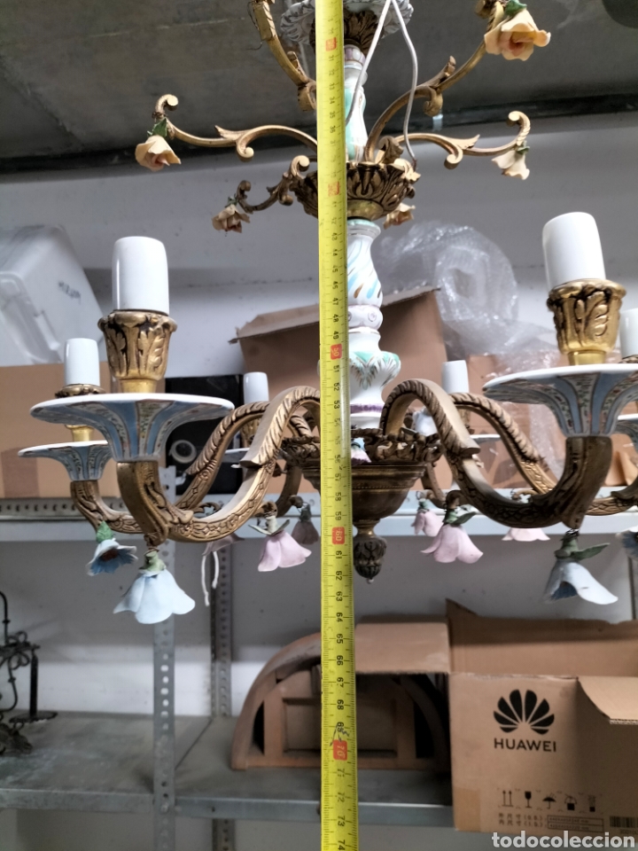 Antig&uuml;edades: L&agrave;mpara de porcelanas - Foto 7
