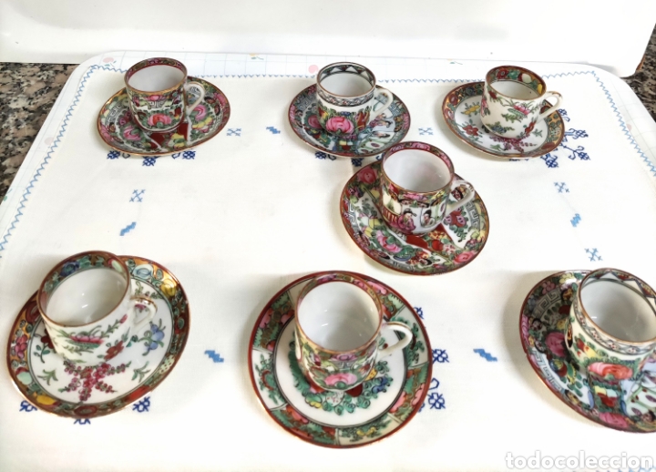 Antig&uuml;edades: 7 tazas caf&eacute; Antiguas Macao - Foto 1