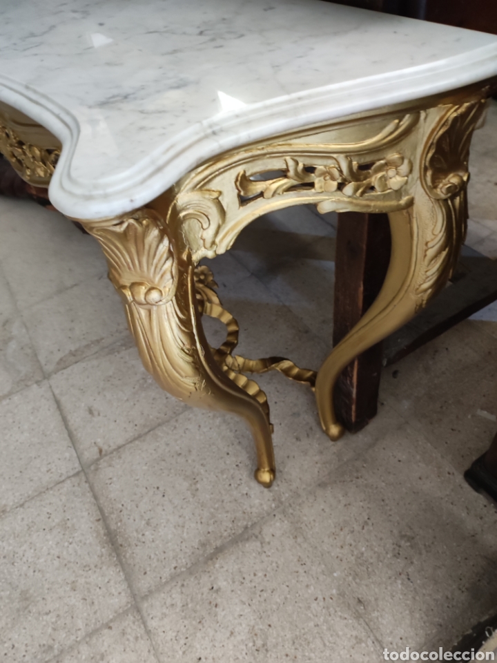 Antig&uuml;edades: Consola dorada antigua - Foto 2