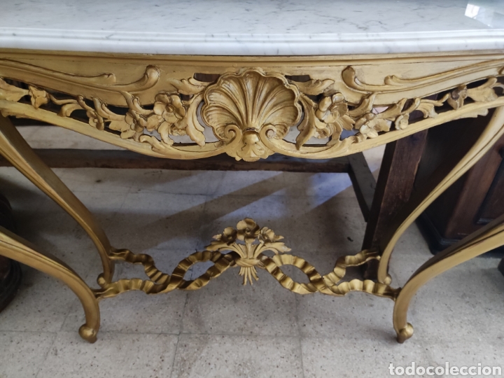Antig&uuml;edades: Consola dorada antigua - Foto 5