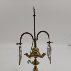 Antigüedades: LAMPARA DE ACEITE REALIZADA EN BRONCE. PRINCIPIOS S.XX. Lote 353809103