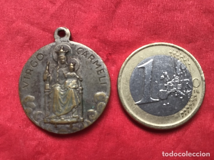 Antig&uuml;edades: COR JESU. VIRGO CARMELI. MEDALLA. - Foto 2