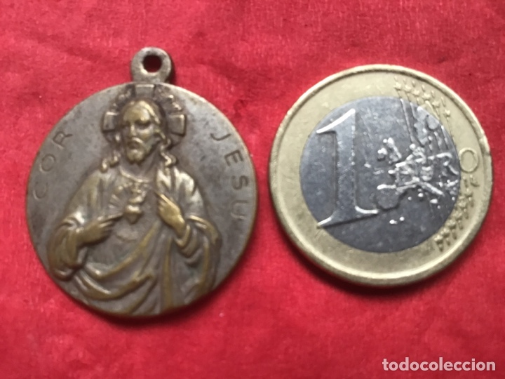 Antig&uuml;edades: COR JESU. VIRGO CARMELI. MEDALLA. - Foto 1