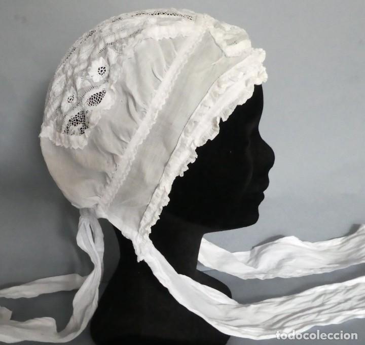 Antig&uuml;edades: ANTIGUO GORRO DE ENCAJE PPIO.S.XX - Foto 2